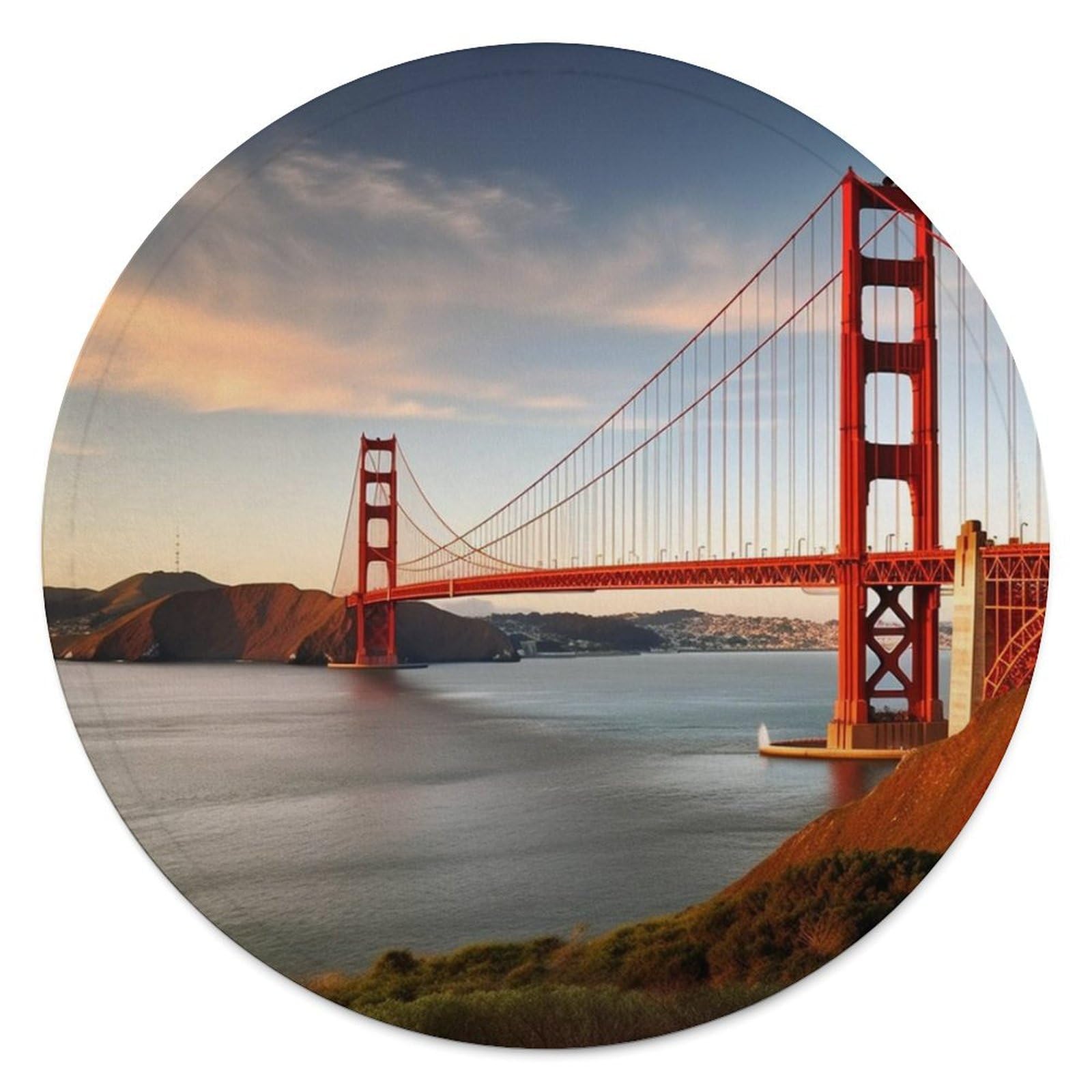 Pique-nique et farniente chic avec la couverture de plage ronde Golden Gate 150 cm