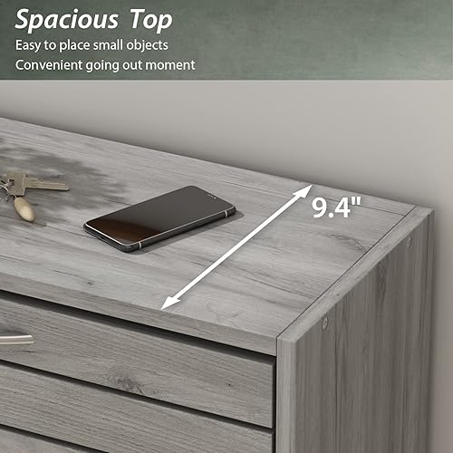 Miniatura 9 de FUFU&GAGA Zapatero con 2 cajones abatibles para entrada, moderno armario de almacenamiento de zapatos, organizador de almacenamiento independiente