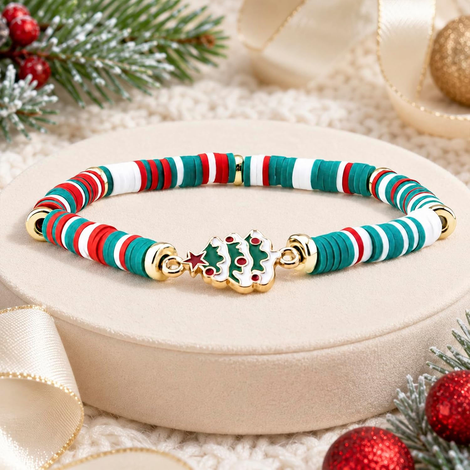 6Pcs Friendship Bracelets for Halloween Christmas Clay Bead Bracelets image 3