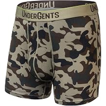 UnderGents Mens Boxer Brief Underwear. 4.5" Leg & Flyless Pouch for Ultra-Soft Cooling Mens Comfort Camo size 3XL