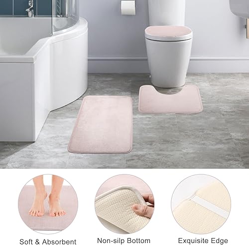 Miniatura 3 de Juego de accesorios de baño completo de 6 piezas (juego completo beige+cortina+alfombras)