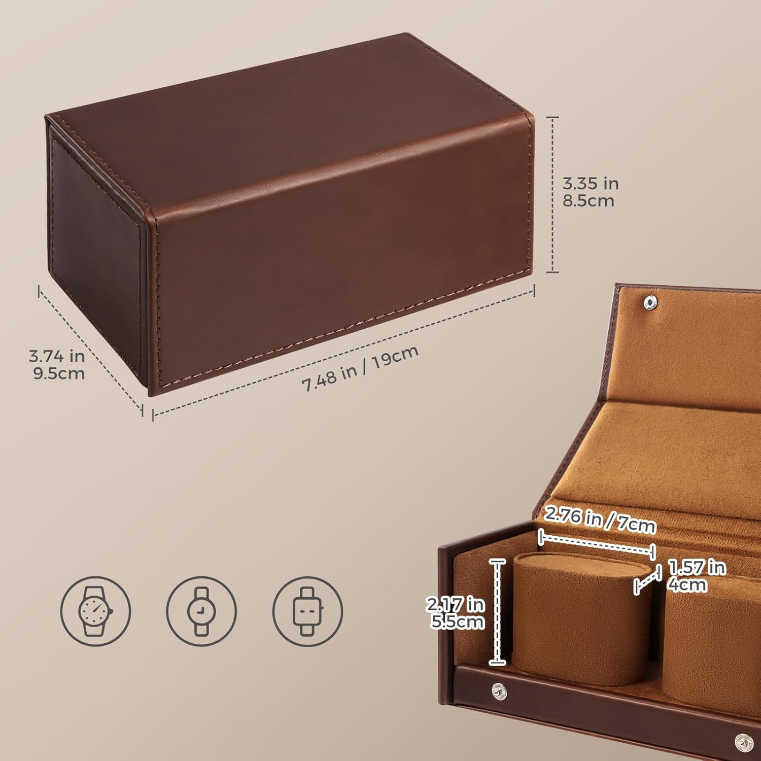 ProCase Travel Jewelry Organizer Case Bundle with Travel Watch Case for Men & Women