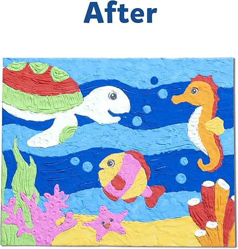 Miniatura 7 de Skillmatics Kit de arte y manualidades - Colorea con arcilla, arte sin ensuciar, crea un lienzo de arcilla de cachorros en el parque, regalos para