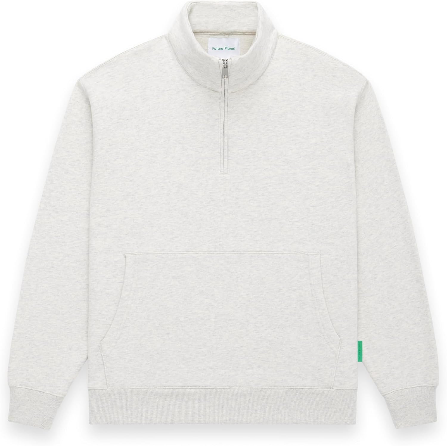 Future Planet Mens Globe Premium 1/4 Zip Fleece Lined Soft Cotton Pullover Sweatshirt Loose Fit