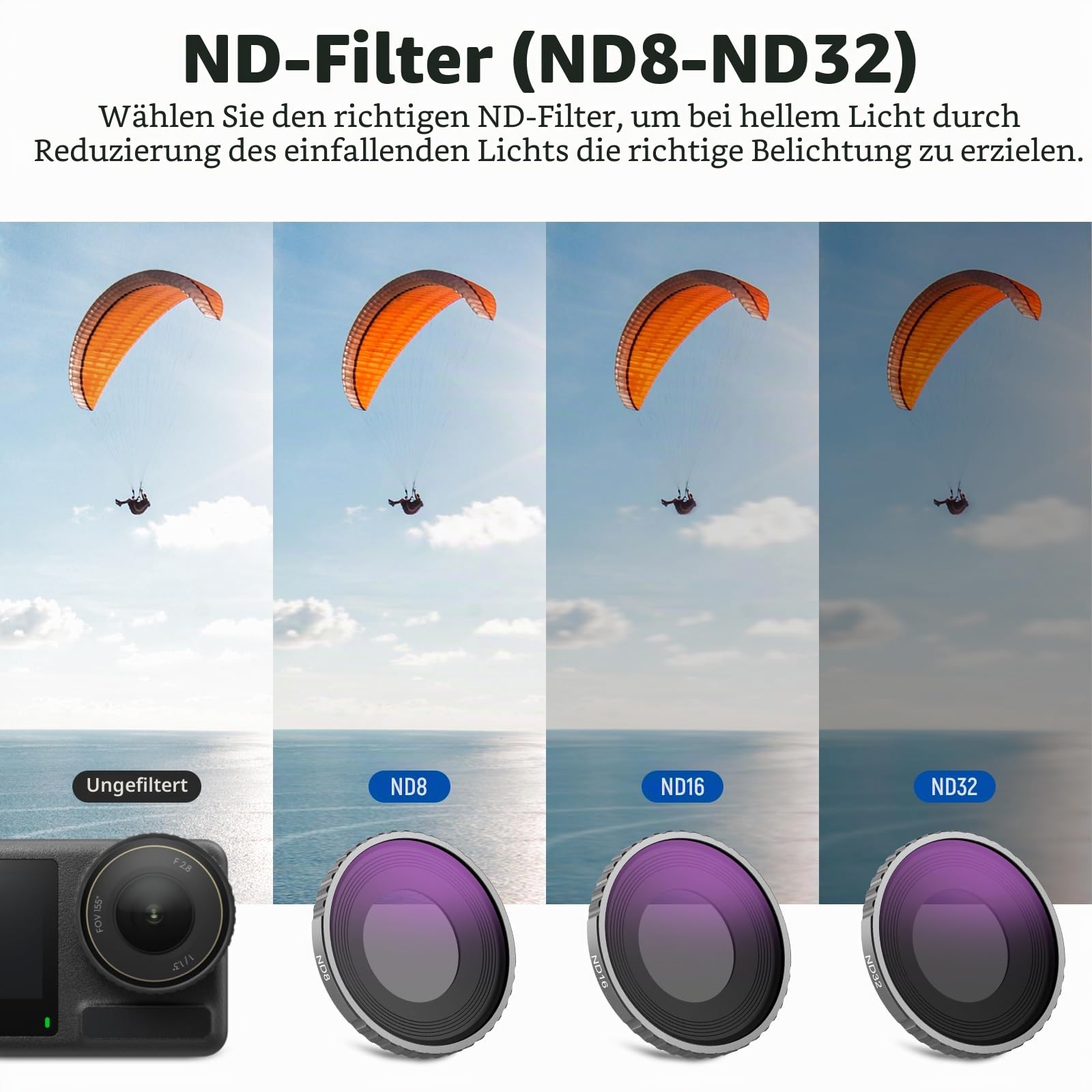 Neewer ND Filter Set kompatibel mit DJI Osmo Action 5 PRO/Action 4 – Bild 4