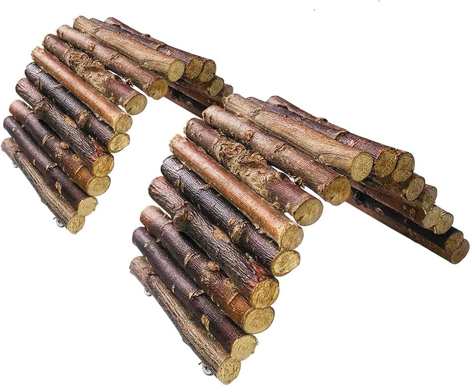 Hamiledyi Hamster Bridge Rat Ladder Wooden Bridge Toy for Small Animals Cage Wood Ladder Natural Hideout for Guinea Pig Chinchilla Ferret Reptile (Pack of 2) (2 Ladder)