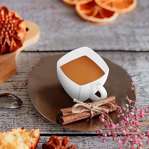 Miniatura 5 de Amyhill 100 tazas de té desechables, mini taza de té de plástico a granel con asa, taza de café de plástico duro, taza de café cuadrada desechable