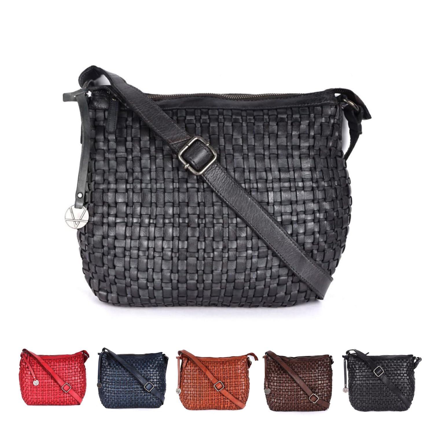 VILENCA HOLLAND Genuine Leather Crossbody Sling Bag for Women, Purse for Women Trendy Casual Office Bag with Adjustable Strap