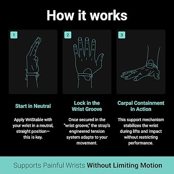 Wristable Wrist Brace - Versatile Wrist Support Ideal for Pain with Weight-bearing Activities - Adjustable & Comfortable Fit Without Restrition - Ultimate Support and Protection