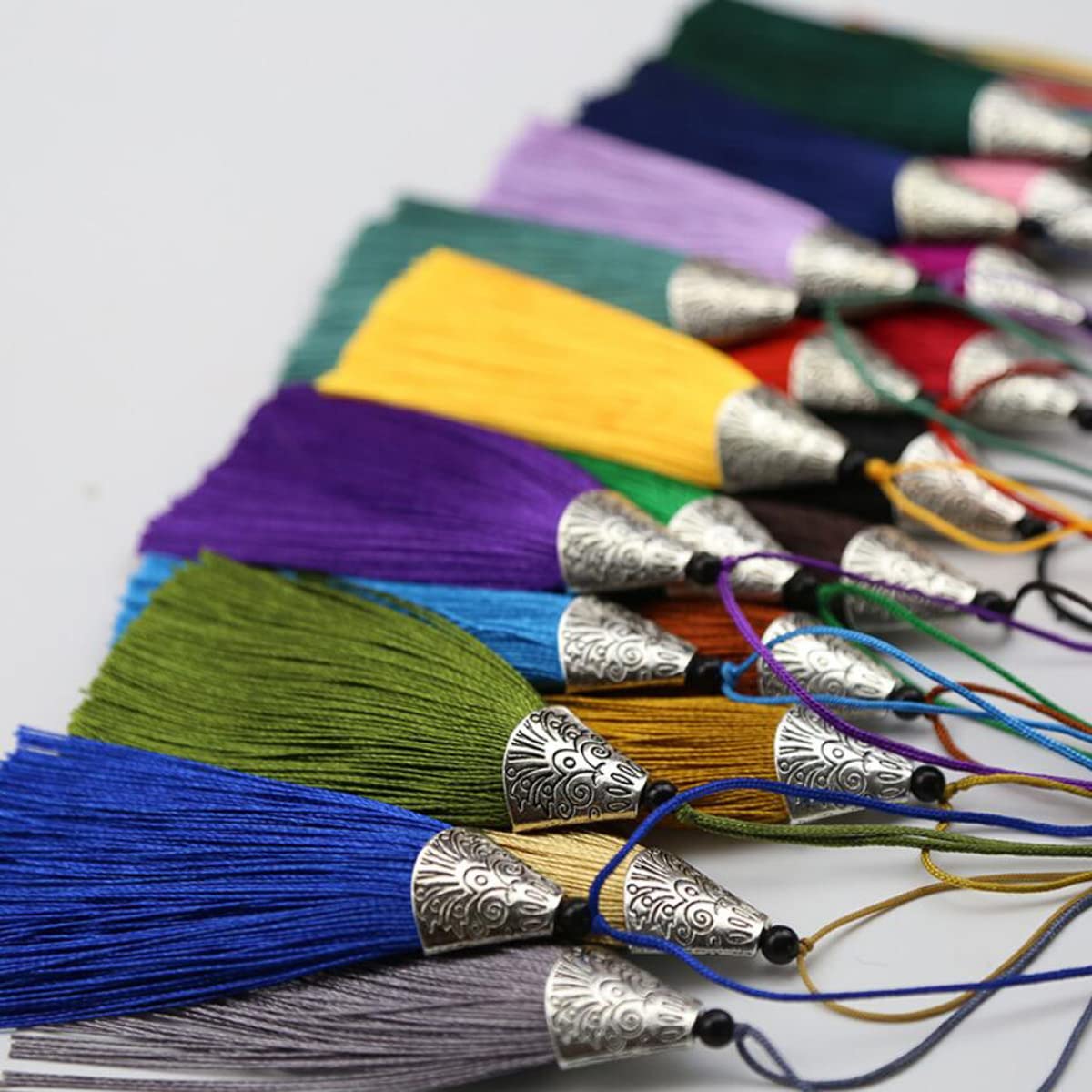 FZBNSRKO 50-Pack Mini Tassels - Mixed Color Craft Tassels For Jewelry & Bookmark Making