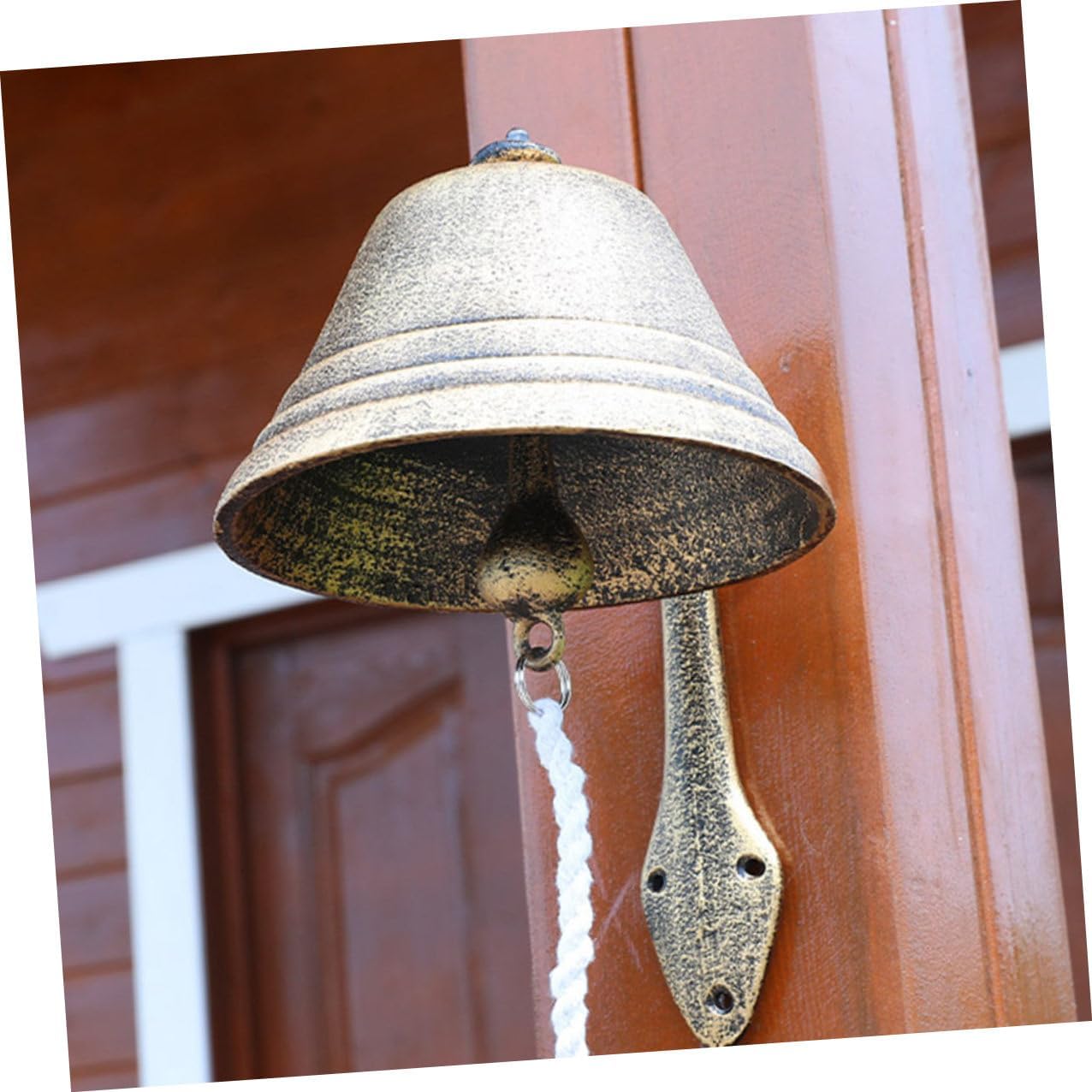 Abaodam Rustic Cast Iron Doorbell Bell Pendant Large Wall Mounted Retro Style Antique Decorative Hanging Ornament for Home Porch Café Décor