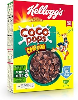 حبيبات كوكو بوبس جامبو من كيلوجز، 330 جرام، فطور لذيذ ومغذي، مصدر للألياف، غني بفيتامين د والكالسيوم، مثالي للإفطار والوجبات الخفيفة