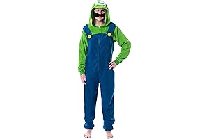 Super Mario Bros. Adult Women's Luigi Costume Microfleece One-Piece Union Suit Pajama Outfit