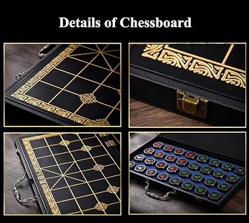 Chinese Chess Set With Rosewood Pieces And Foldable Chessboard 2 Player Strategy Board Games Travel Board Game Set(5.8cm/2.3in)
