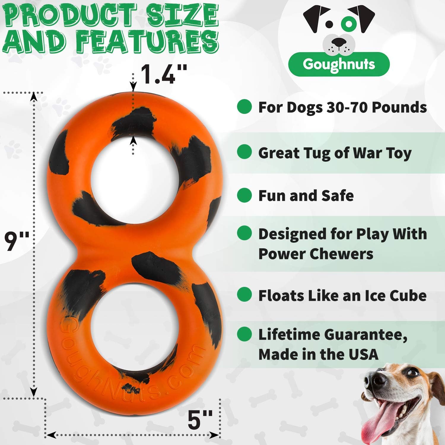Goughnuts, Virtually Indestructible Dog Pull Toy, Durable and Guaranteed for Tug of War with Medium and Large Dogs - Image 4