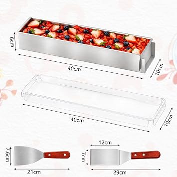 Stainless Steel Rectangular Cake Dessert Baking Frame