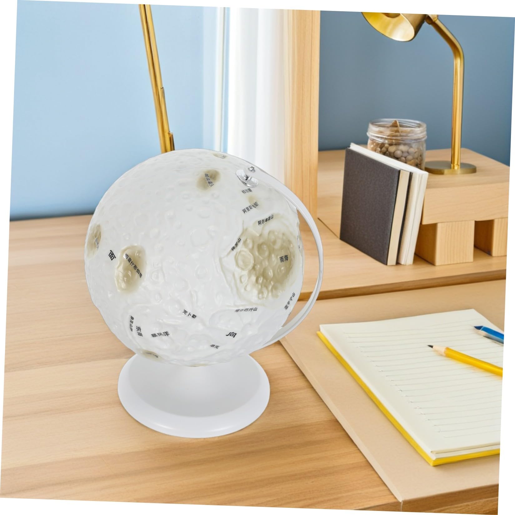 COHEALI Mappamondo Lunare Sfera in Ferro e Plastica Decorazione Spaziale con Superficie Accurata per L'educazione Stem e Giochi Educativi per Studenti