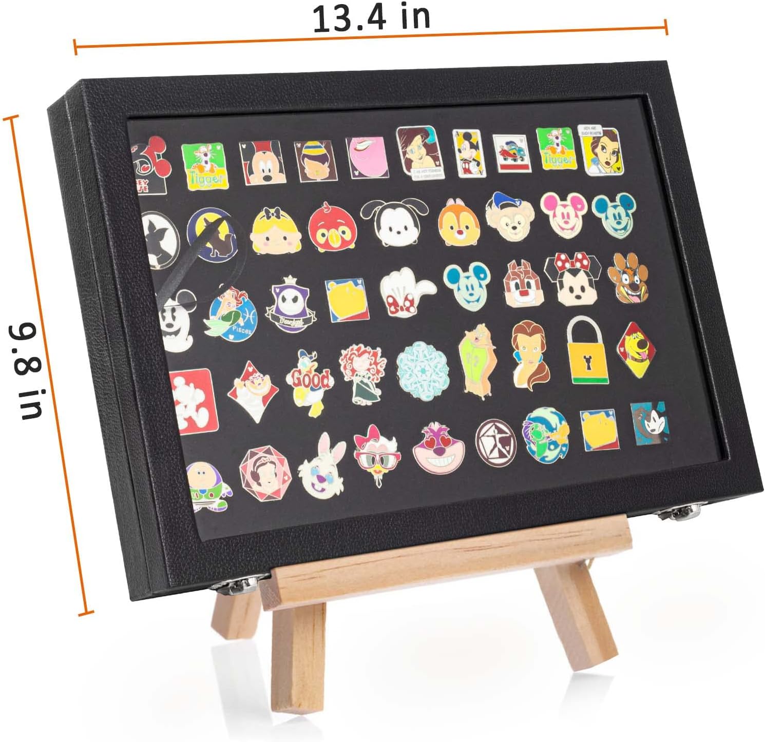 Enamel Pin Display Case, Pin Collection Holder, 14" X 9" Shadow Box Frame for Pins, Black