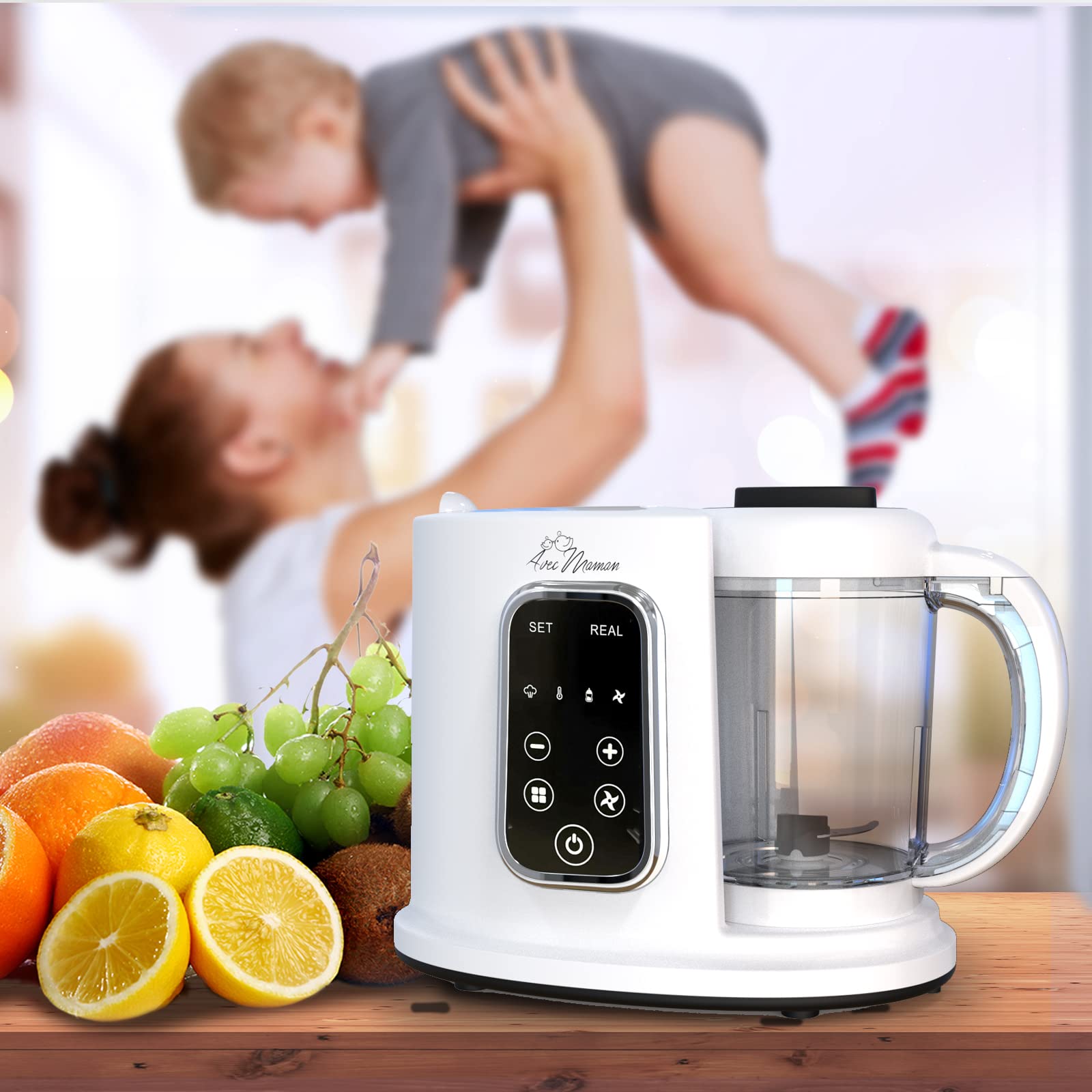 Baby Cuisine Frullatore elettrico Multifunzione 4-in-1 - Scalda biberon neonato + Cottura a vapore + Cuocipappa + Mixer - NUOVO Versione + Regalo perfetto per neogenitori + senza BPA
