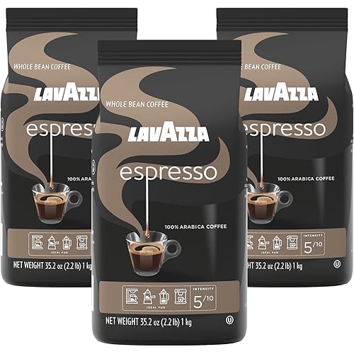 Lavazza Espresso Whole Bean Coffee Blend, Medium Roast, 2.2 lb Bag (Pack of 3)