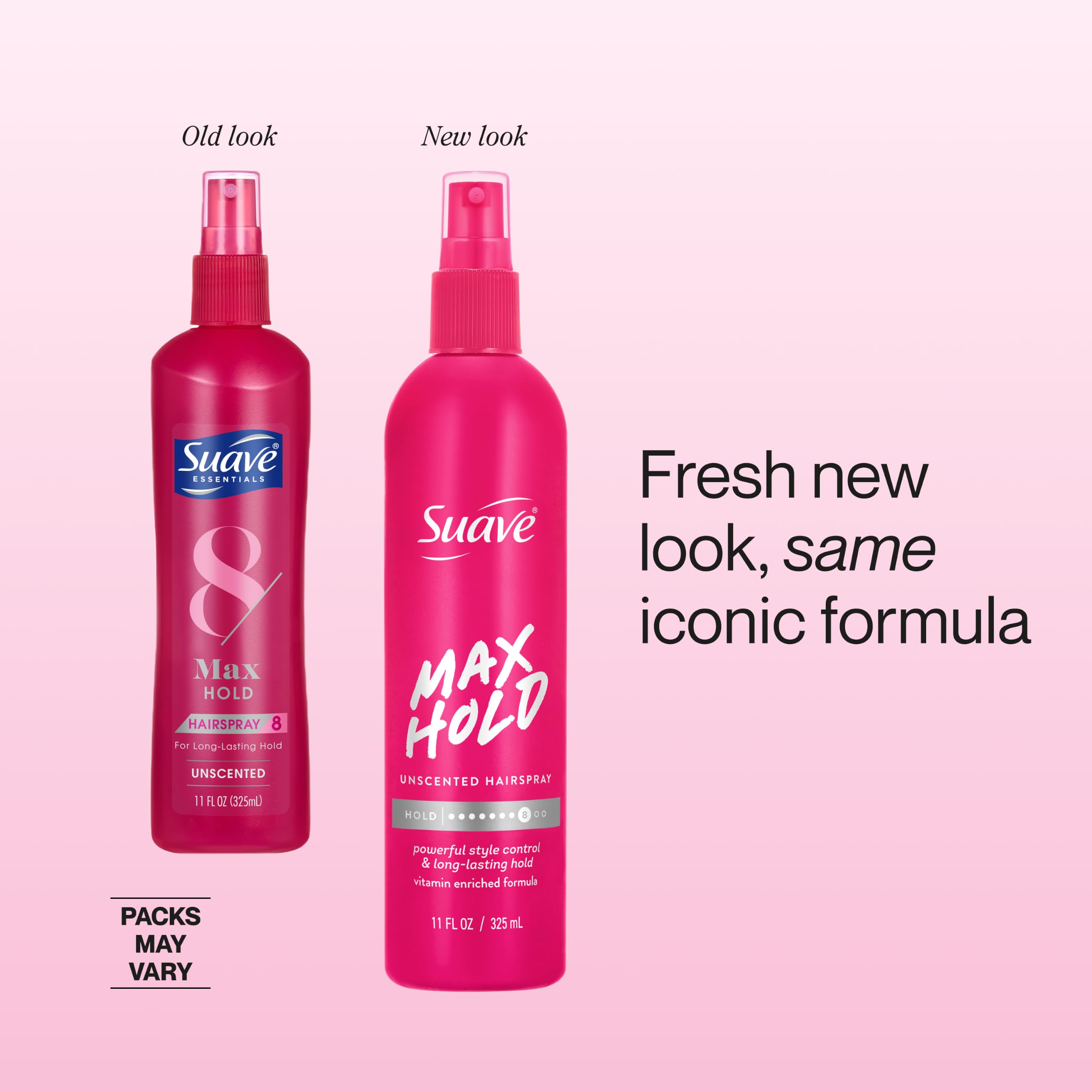 Suave Max Hold Unscented Non-Aerosol Hairspray, Strong Hold, 11 fl oz, 12 Count