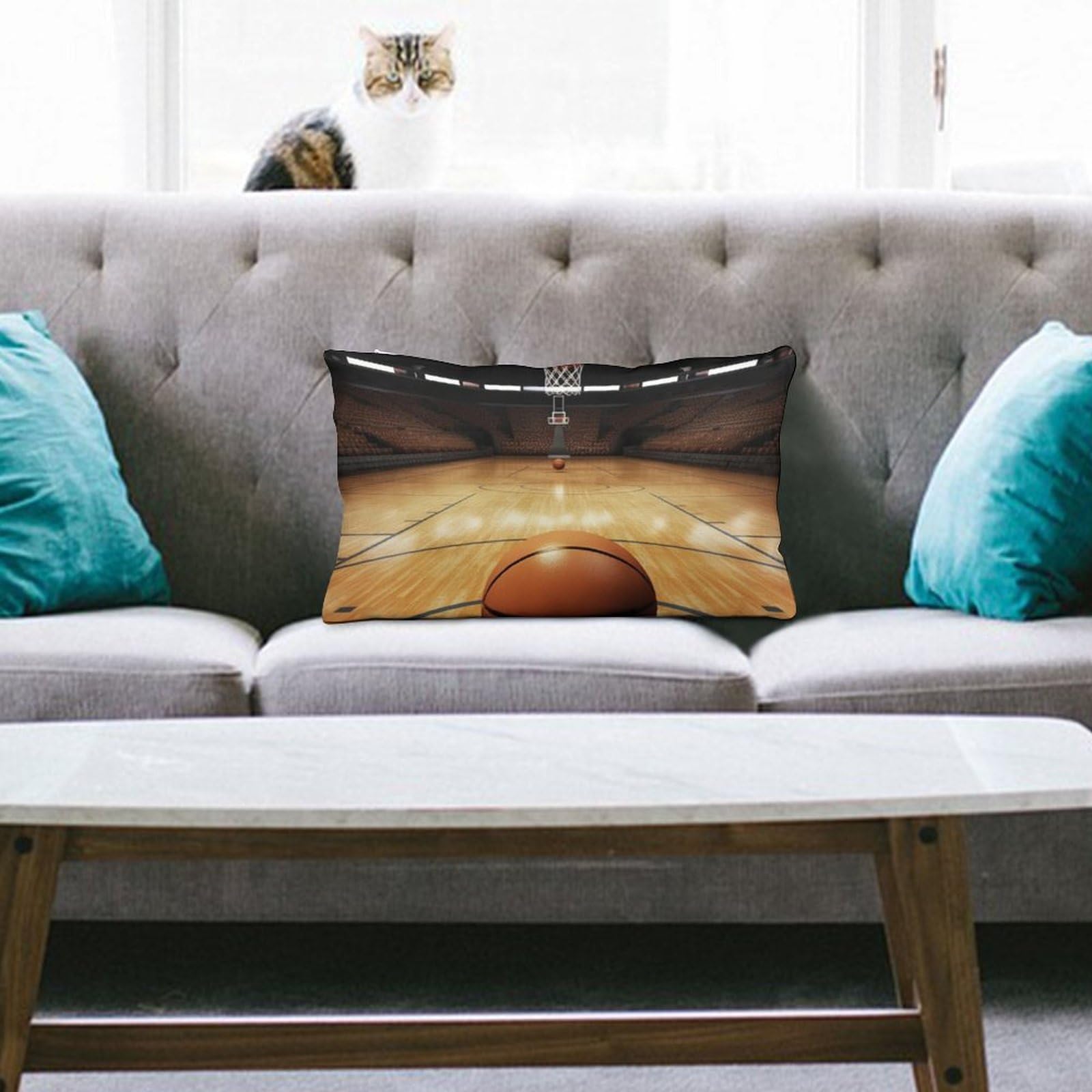 NTVOWPZO Decoration Throw Pillow Covers 8"x12" Pillowcases Covers Basketball Soft Pillowcases Modern Farmhouse Home Decor Sofa Cushions Covers for Couch Bed Living Room