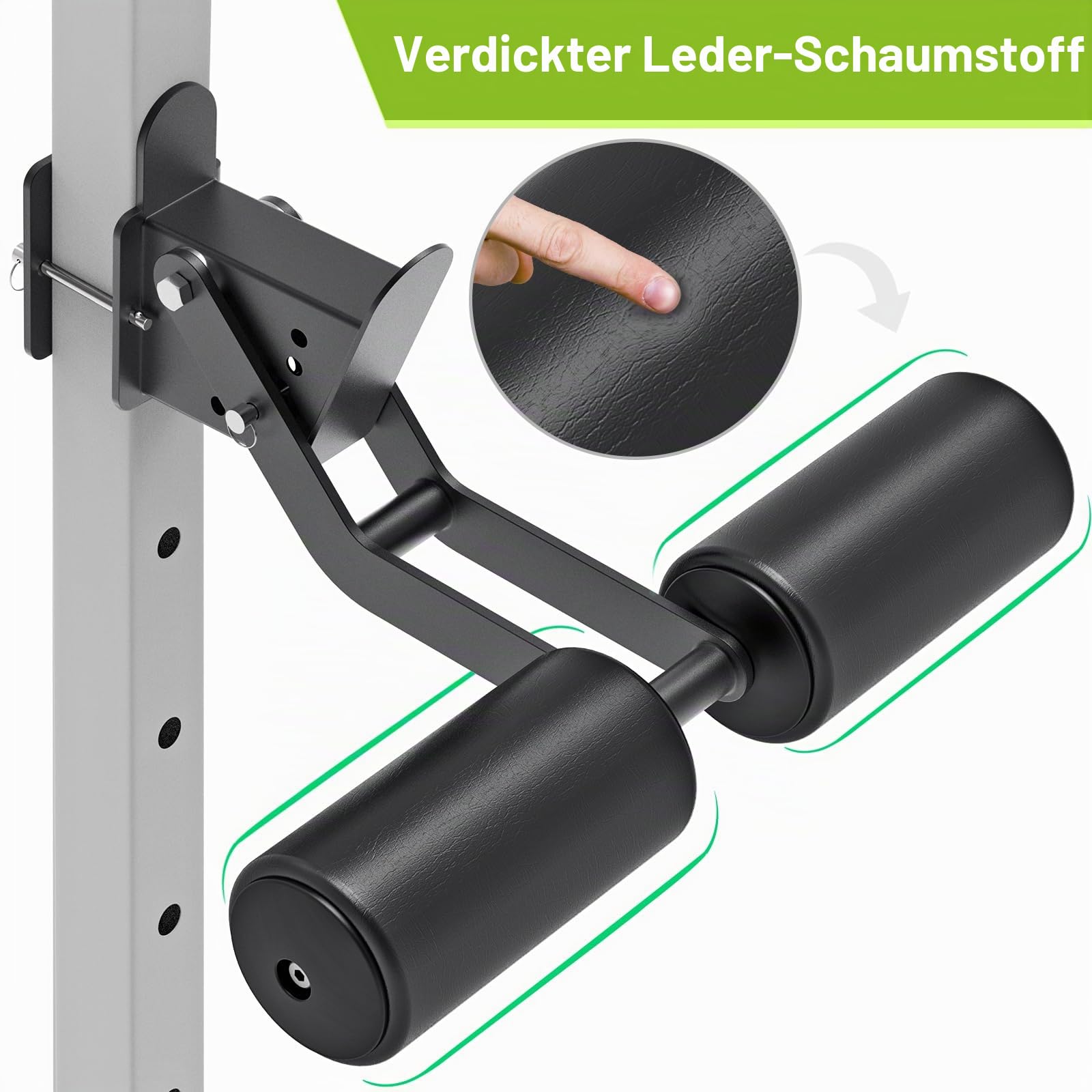 Kipika Beinstrecker-Aufsatz für– Verstellbarer Beinhalteraufsatz mit Schaumstoffrollen – ideal für intensives Krafttraining und Beintraining