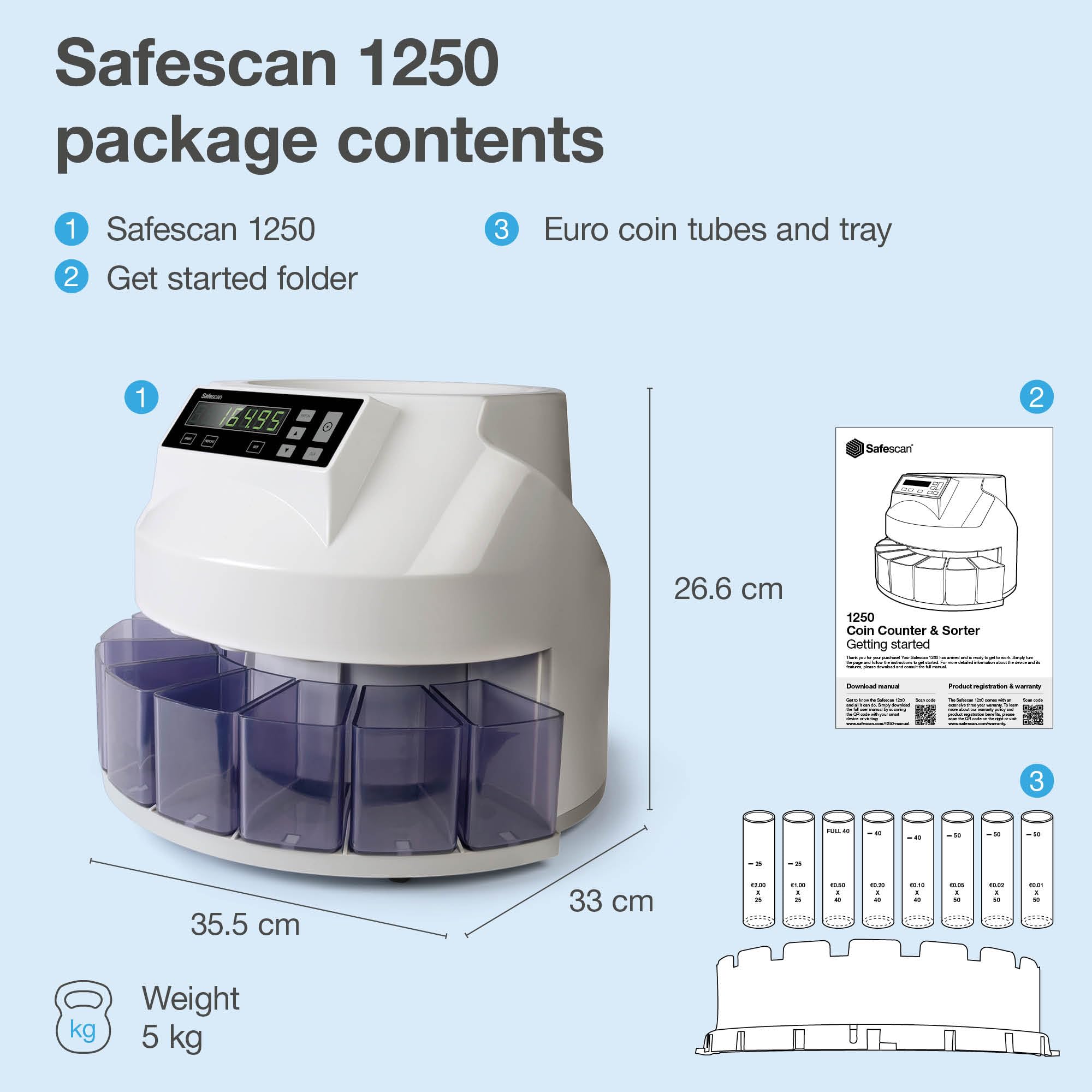 Safescan 1250 – Münzzähler und Sortierer für britisches Pfund