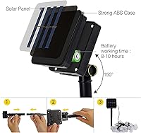 Vista 5 de Guirnalda de luces solares para exteriores, 100 luces LED de 40 pies de globo de cristal multicolor con 8 modos de iluminación, luces solares