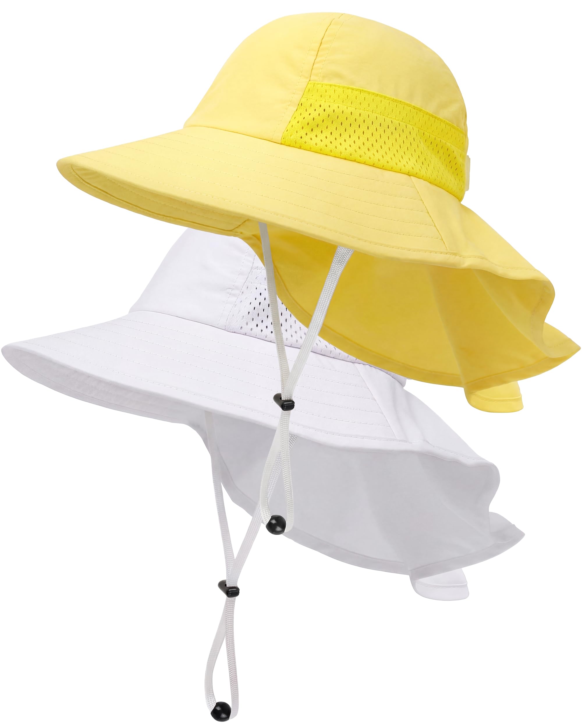 Toddler Baby Sun Hat Kids Summer Beach Essentials Adjustable Beach Hats with Bucket Wide Brim for Boys Girls Age 0-14 Years