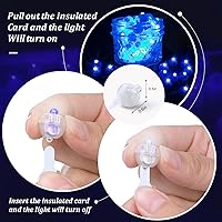 Vista 3 de Aogist 100 luces de globo azul con lazo para colgar, mini luces de bola LED para bebidas, luz redonda pequeña para linternas de papel, globos
