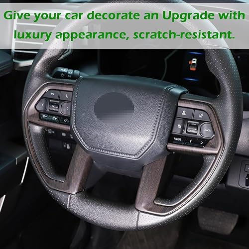 Miniatura 7 de LLKUANG Accesorios para cubierta de botón de volante de automóvil, accesorios para Toyota Tundra 2022 2023 ABS para molduras de volante, 2 piezas