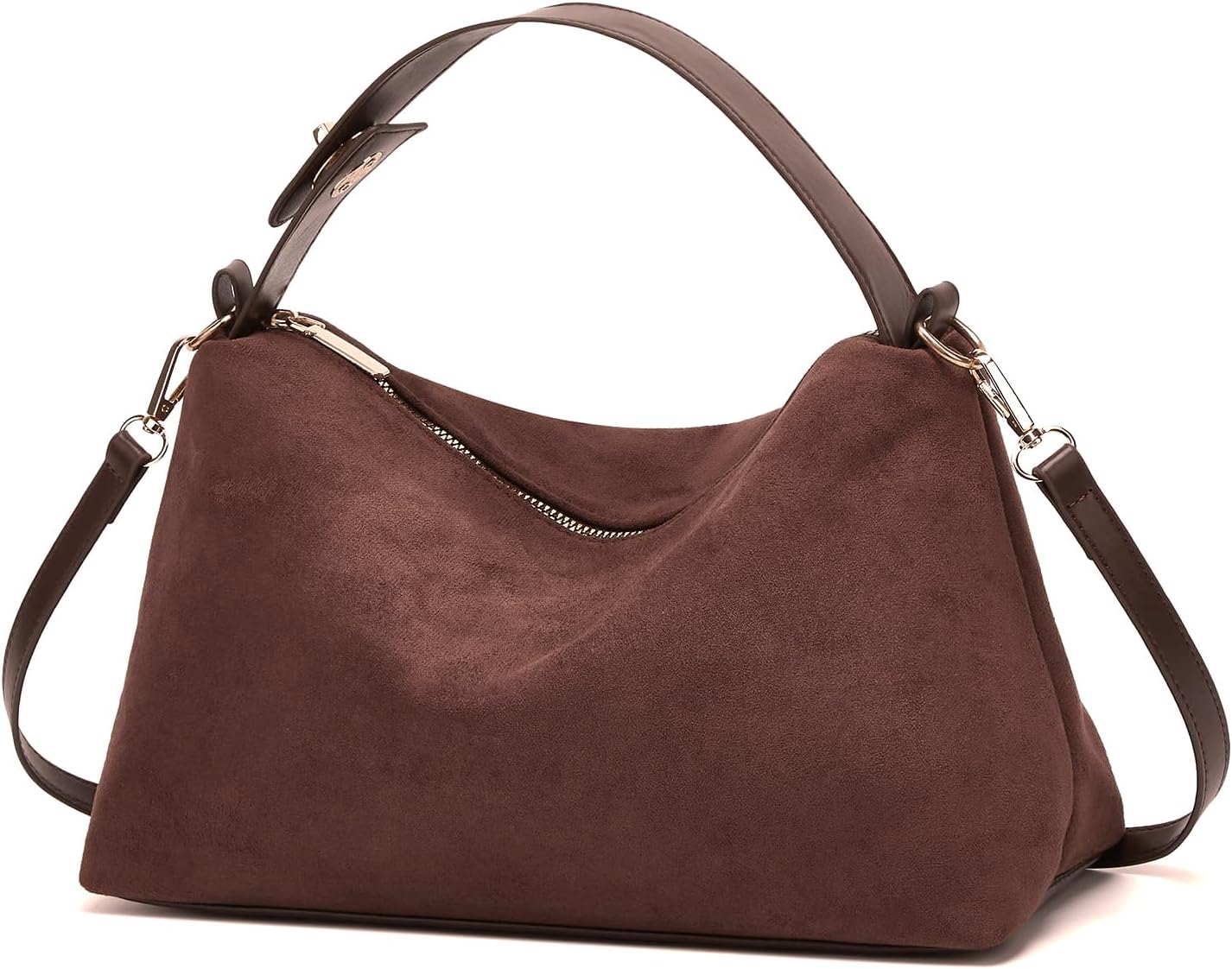 Slouchy Suede Cloud Hobo Bags Women Crescent Satchels Shoulder Bag Crossbody Phone Purse Trendy Top-handle Tote Handbag