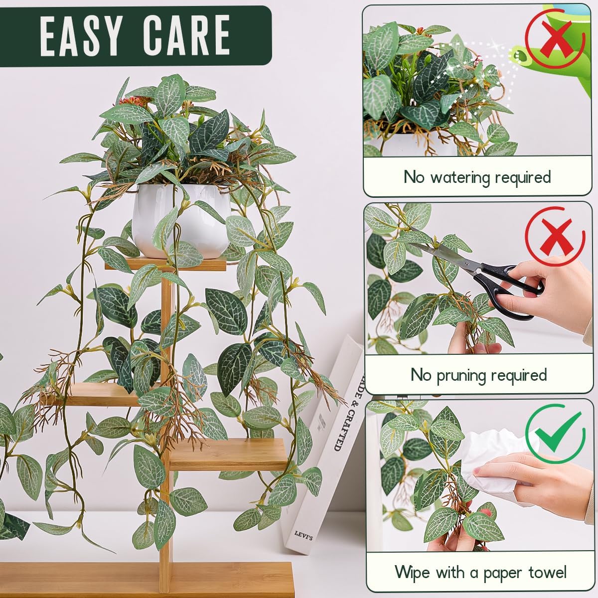2pcs Small Artificial Hanging Plants Fake Hanging Plant with Pot Plants Indoor Decor Faux Greenery Hanging Vines Potted for Bedroom Shelf Outdoor Garden Decoration