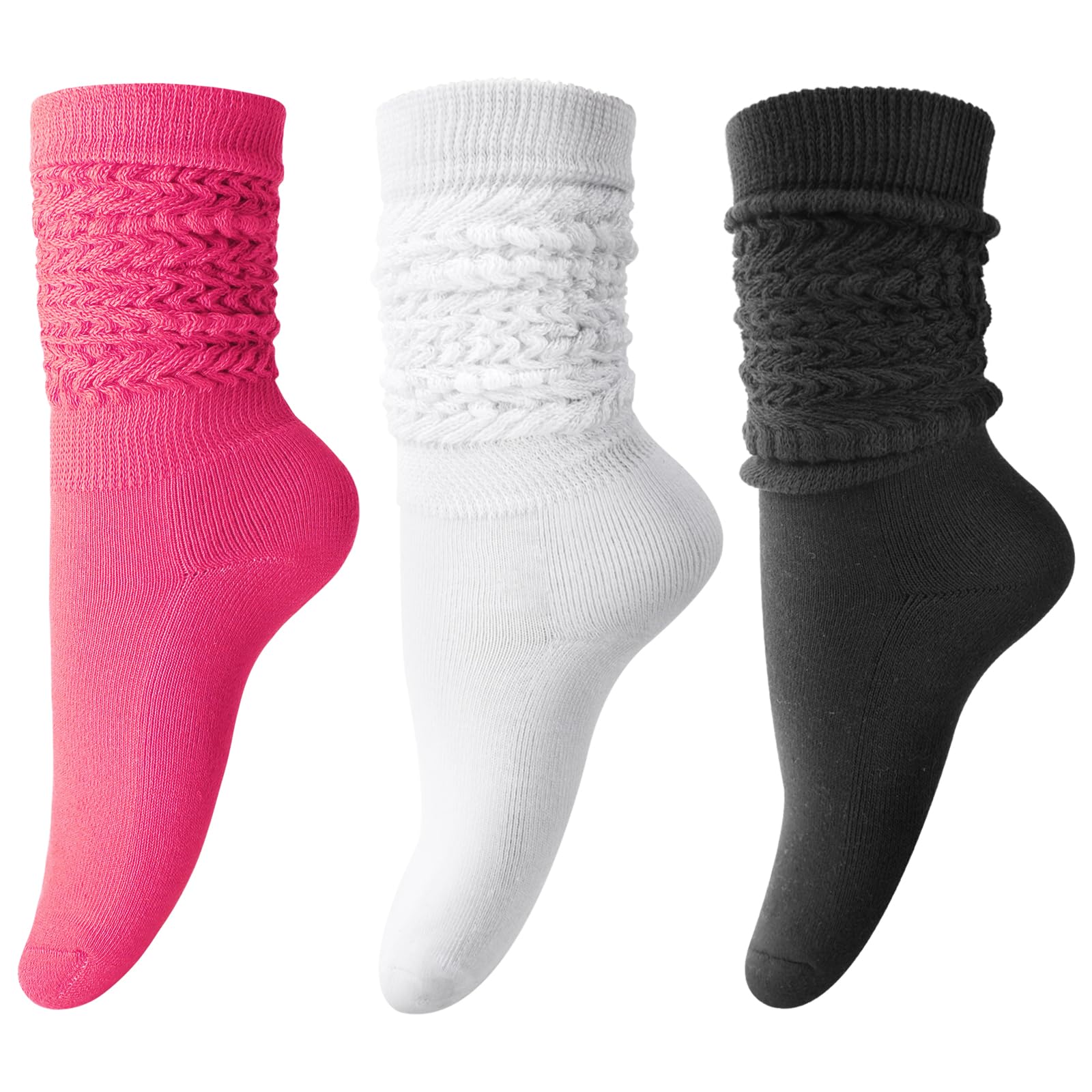 DRESHOW Women Slouch Socks Extra Long High Thigh Cotton Knit Scrunch Soft Warm Thick Long Knee High Boot Socks