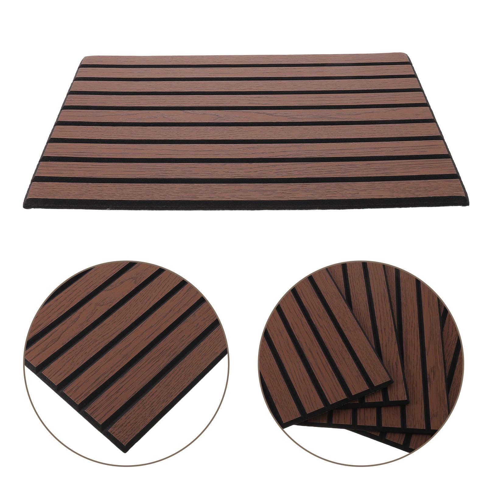 MAGICLULU Pannello Fonoassorbente 30x40cm in Poliestere 8 Pezzi Marrone Superficie a Righe, Riduzione Rumore e Camuffamento Imperfezioni, per Casa e Soggiorno