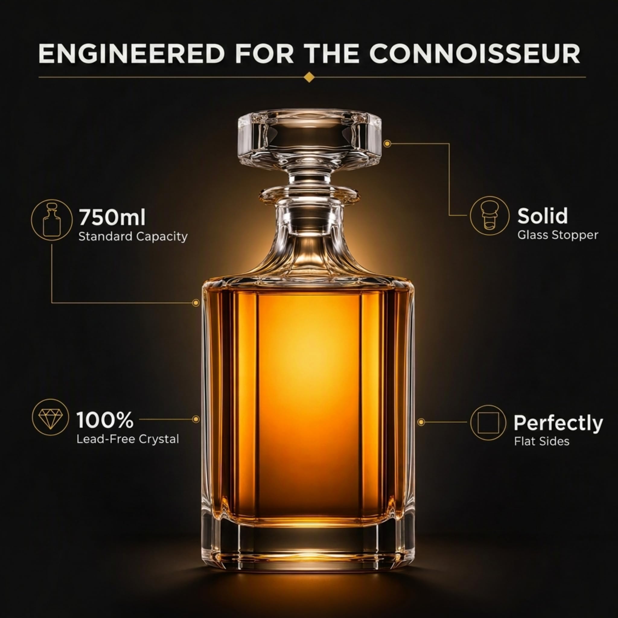 Amazon.com | Lefonte Whiskey Decanter for Liquor Scotch Bourbon