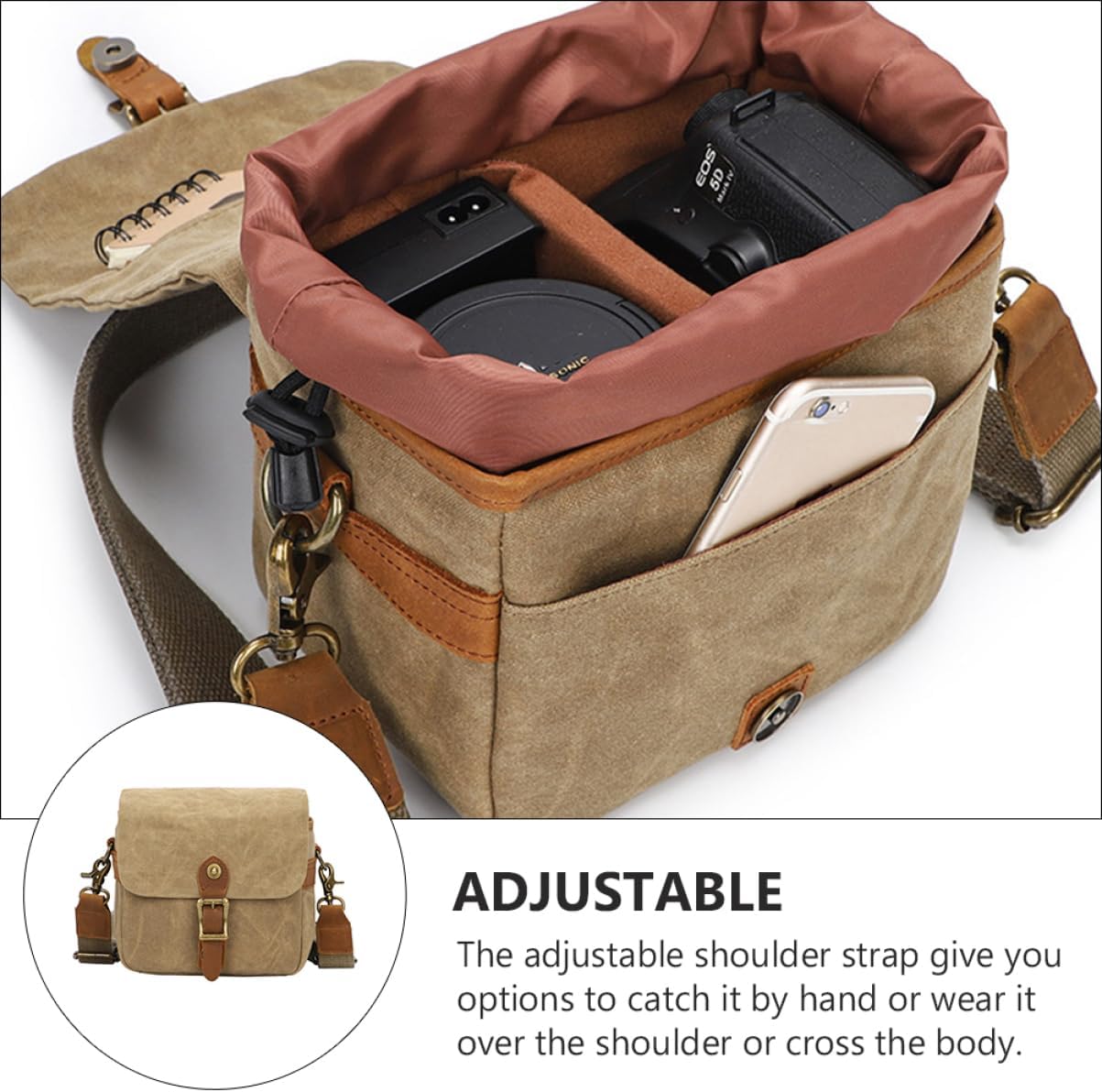 Adjustable Strap Camera Storage Bag Multi-purpose Crossbody Bag for Cameras Accessories