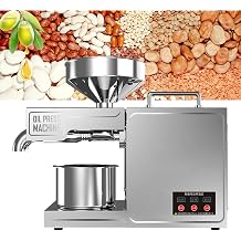 Oil Press Machine, Hot Cold Oil Extractor, Intelligent Control Panel/LCD Touch Screen/Food Grade Stainless Steel/High Output Copper Core Motor