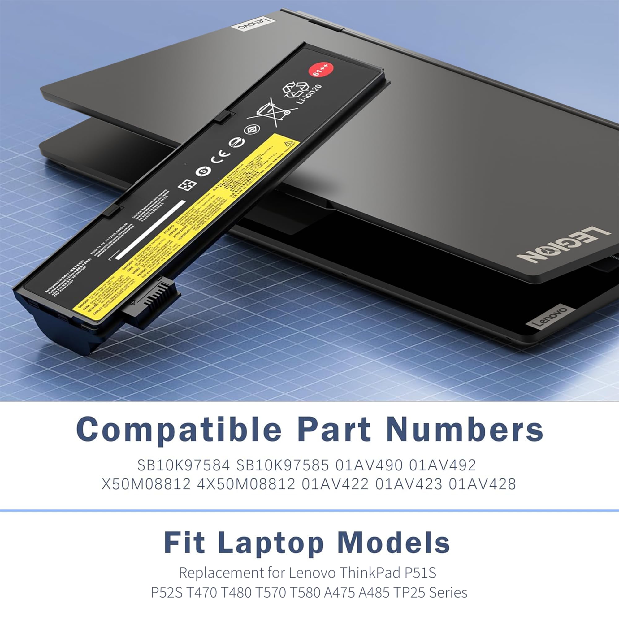 Batería de Repuesto para Lenovo ThinkPad T480 T470 P51S P