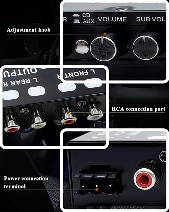 7 Band Car Audio Equalizer, 7 Bands EQ Car Amplifier Graphic Equalizer W/Front, Rear + Sub Output, CD/AUX in Select Switch,Adjustable Audio Output for Car, Boat