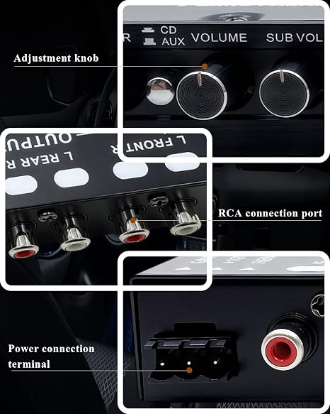 7 Band Car Audio Equalizer, 7 Bands EQ Car Amplifier Graphic Equalizer W/Front, Rear + Sub Output, CD/AUX in Select Switch,Adjustable Audio Output for Car, Boat