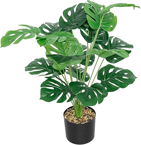 MODUSKYE Plantas de palmera artificiales, hojas de tortuga falsas, Monstera tropical, hojas de palmera grandes, para exteriores, hoja de imitación UV