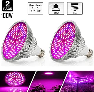 [Pack of 2]100W Led Plant Grow Light Bulb, Full Spectrum 150 LEDs Indoor Plants Growing Light Bulb Lamp for Vegetables Greenhouse and Hydroponic, E26 E27 Base Grow Light Bulbs, AC 85~265V - coolthings.us