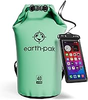 Vista 32 de Earth Pak Bolsa Seca Impermeable - Mochila Impermeable de Cierre Enrollable Superior Mantiene el Equipo Seco para Kayak con Funda Impermeable
