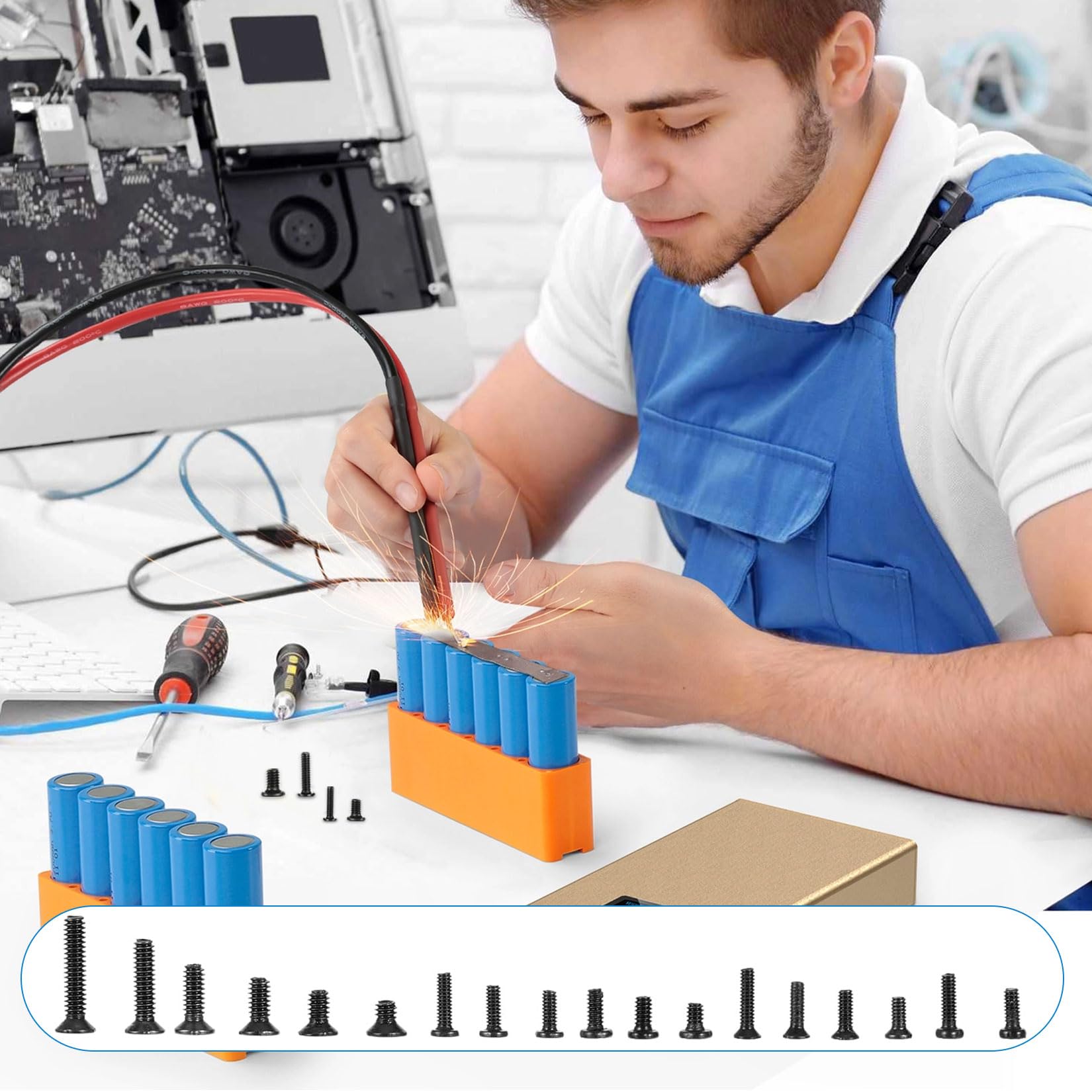 Set 1020 Pezzi Viti M1.4 M1.7 M2 M2.5 M3 Testa Svasata Croce Piatta per Riparazione Telefono