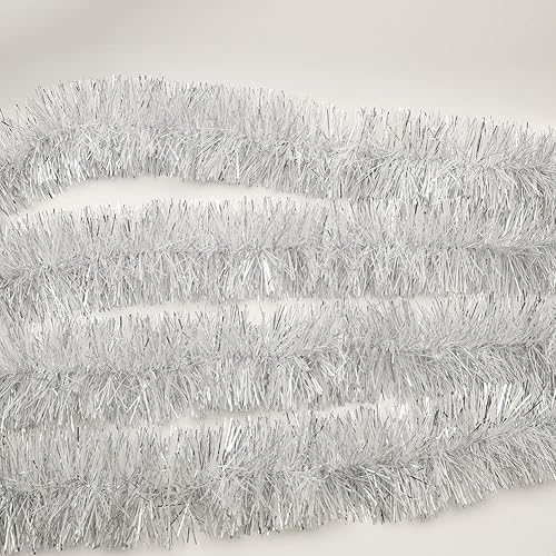 Miniatura 3 de Guirnalda giratoria para árbol de Navidad de 25 pies, brillante y gruesa, de papel de aluminio, decoración colgante para desfiles, flotadores, árbol