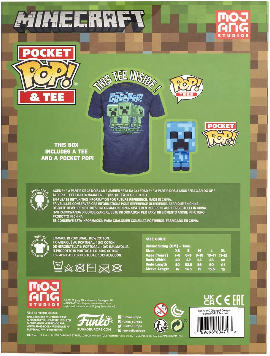 Funko Pop- Pop & Tee Minecraft Charged Creeper T-Shirt