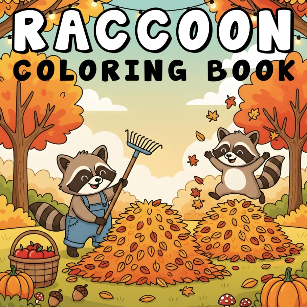 Raccoon Coloring Book: 50+ Stunning Raccoon Coloring Pages – Stress-Relieving, Simple, and Fun Designs for Adults and Teens