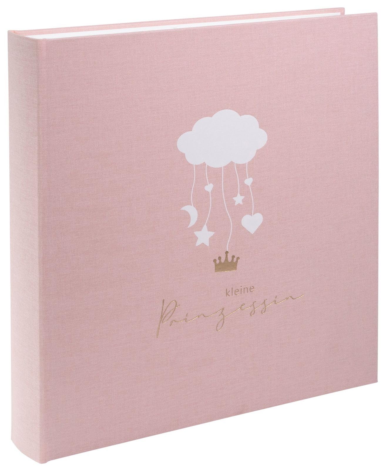 goldbuch 15 012 Babyalbum Wolkenpoesie Rosa, Erinnerungsalbum, Wolke als Motiv, Fotoalbum 58 weiße mit Pergamin-Trennblättern und 4 illustrierte Seiten, Einband aus Leinen, ca. 31 x 30 x 4 cm
